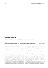Dokument Kein unantastbares Recht auf Unerreichbarkeit in der Freizeit