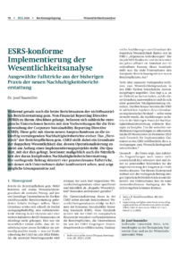 Dokument ESRS-konforme Implementierung der Wesentlichkeitsanalyse