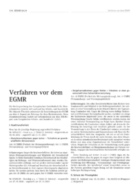 Dokument Verfahren vor dem EGMR