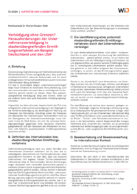 Dokument Verteidigung ohne Grenzen? Herausforderungen der Unternehmensverteidigung in staatenübergreifenden Ermittlungsverfahren am Beispiel Deutschland und den USA
