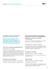 Dokument Rechtsprechungsübersicht: Wichtige Entscheidungen der Sozialgerichte 2021–2023 zum Thema Scheinselbständigkeit