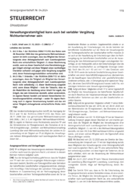Dokument Verwaltungsratsmitglied kann auch bei variabler Vergütung Nichtunternehmer sein