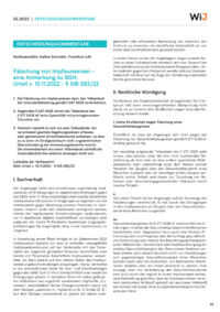 Dokument Fälschung von Impfausweisen – eine Anmerkung zu BGH, Urteil v. 10.11.2022 – 5 StR 283/22