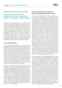 Dokument Durchsuchung bei Anwaltskanzleien; Anm. zu LG Hamburg, Beschl. v. 20.1.2023 – 608 Qs 12/22