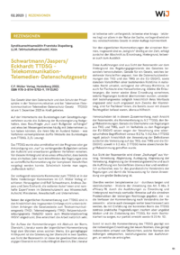 Dokument Schwartmann/Jaspers/  Eckhardt: TTDSG – Telekommunikation-Telemedien-Datenschutzgesetz