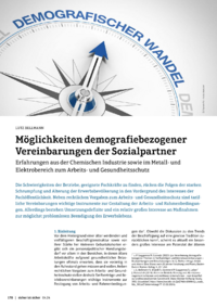 Dokument Möglichkeiten demografiebezogener Vereinbarungen der Sozialpartner