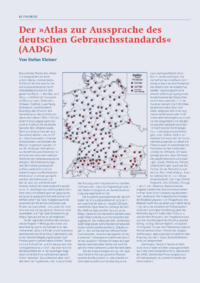 Dokument Fachecke: Der »Atlas zur Aussprache des deutschen Gebrauchsstandards« (AADG)