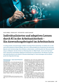 Dokument Individualisiertes und adaptives Lernen durch KI in der Arbeitssicherheit