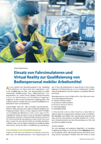 Dokument Einsatz von Fahrsimulatoren und Virtual Reality zur Qualifizierung von Bedienpersonal mobiler Arbeitsmittel