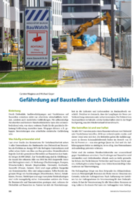 Dokument Gefährdung auf Baustellen durch Diebstähle