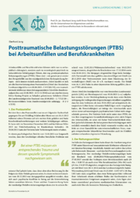 Dokument Posttraumatische Belastungsstörungen (PTBS) bei Arbeitsunfällen und Berufskrankheiten
