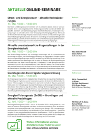 Dokument Aktuelle Online-Seminare