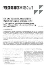 Dokument Ein Jahr nach dem „Neustart der Digitalisierung der Energiewende“