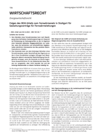 Dokument Folgen des BGH-Urteils zum Fernwärmenetz in Stuttgart für Gestattungsverträge für Fernwärmeleitungen