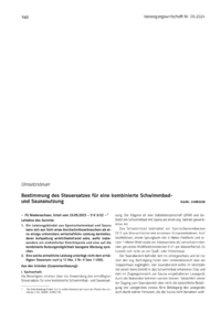 Dokument Bestimmung des Steuersatzes für eine kombinierte Schwimmbad- und Saunanutzung