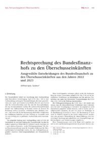 Dokument Rechtsprechung des Bundesfinanzhofs zu den Überschusseinkünften