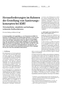 Dokument Herausforderungen im Rahmen der Erstellung von Sanierungskonzepten bei KMU