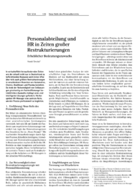Dokument Personalabteilung und HR in Zeiten großer Restrukturierungen