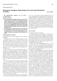 Dokument Messung der bezogenen Wassermenge durch einen groß dimensionierten Zähler