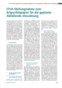 Dokument Stellungnahme zum Eckpunktepapier für die geplante Abfallende-Verordnung