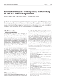 Dokument Scheinselbstständigkeit – Haftungsrisiken, Rechtsprechung im Jahr 2023 und Handlungsoptionen