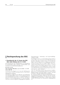 Dokument Rechtsprechung des BSG