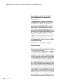 Dokument Minderheitenschutz bei der Wahl zum erweiterten Vorstand eines Personalrats