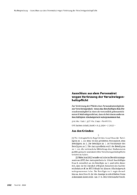 Dokument Ausschluss aus dem Personalrat wegen Verletzung der Verschwiegenheitspflicht