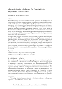 Dokument «Entre civilización y barbarie»: Zur Potenzialität der Mapuche bei Francisco Bilbao