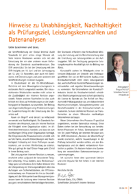 Dokument Hinweise zu Unabhängigkeit, Nachhaltigkeit als Prüfungsziel, Leistungskennzahlen und Datenanalysen