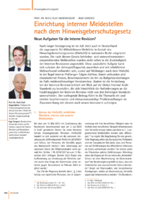 Dokument Einrichtung interner Meldestellen nach dem Hinweisgeberschutzgesetz