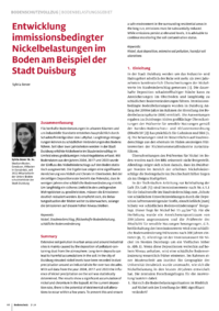 Dokument Entwicklung immissionsbedingter Nickelbelastungen im Boden am Beispiel der Stadt Duisburg 