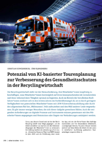 Dokument Potenzial von KI-basierter Tourenplanung zur Verbesserung des Gesundheitsschutzes in der Recyclingwirtschaft