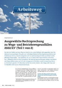 Dokument Ausgewählte Rechtsprechung zu Wege- und Betriebswegeunfällen 2022/23 2 (Teil 1 von 2)
