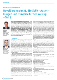 Dokument Novellierung der 31. BImSchV – Auswirkungen und Hinweise für den Vollzug – Teil 1