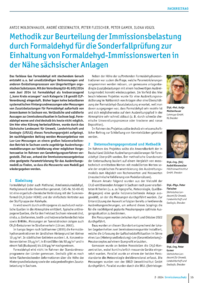 Dokument Methodik zur Beurteilung der Immissionsbelastung durch Formaldehyd für die Sonderfallprüfung zur Einhaltung von Formaldehyd-Immissionswerten in der Nähe sächsischer Anlagen