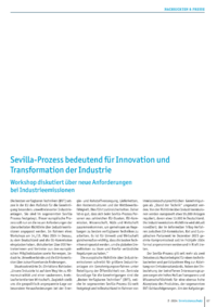 Dokument Sevilla-Prozess bedeutend für Innovation und Transformation der Industrie