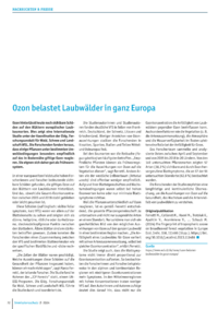 Dokument Ozon belastet Laubwälder in ganz Europa