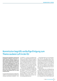 Dokument Kommission begrüßt vorläufige Einigung zum Thema saubere Luft in der EU