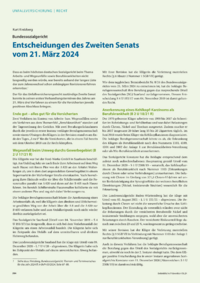 Dokument Entscheidungen des Zweiten Senats vom 21. März 2024