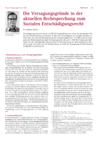 Dokument Die Versagungsgründe in der aktuellen Rechtsprechung zum Sozialen Entschädigungsrecht