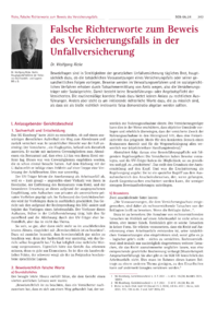 Dokument Falsche Richterworte zum Beweis des Versicherungsfalls in der Unfallversicherung