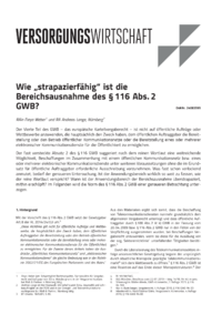 Dokument Wie „strapazierfähig“ ist die Bereichsausnahme des § 116 Abs. 2 GWB?