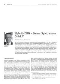 Dokument Hybrid-DRG – Neues Spiel, neues Glück?