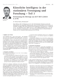 Dokument K&uuml;nstliche Intelligenz in der station&auml;ren Versorgung und Forschung &ndash; Teil 3 