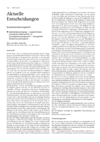 Dokument Zytostatikaversorgung – ungeschriebene vertragliche Nebenpflicht im Leistungserbringungsrecht – vertraglicher Schadensersatzanspruch