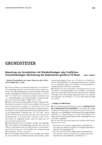 Dokument Bewertung von Grundstücken mit Windkraftanlagen oder Freiflächen-Fotovoltaikanlagen; Bestimmung des Bodenwertes gemäß § 179 BewG