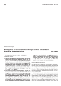 Dokument Beitragspflicht für Geschossflächenmehrungen auch bei unterbliebener Anzeige der Nutzungsaufnahme