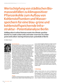 Dokument Wertschöpfung von städtischen Biomasseabfällen zu klimapositiver Pflanzenkohle zum Aufbau von Kohlenstoffsenken und Wasserspeichern für eine blau-grüne und kohlenstoffspeichernde Infrastruktur – Potentialanalyse Berlin