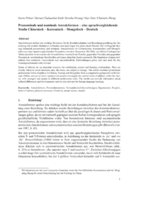 Dokument Pronominale und nominale Anredeformen – eine sprachvergleichende Studie Chinesisch – Koreanisch – Mongolisch – Deutsch